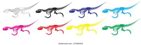 Colored Running Dinosaur .